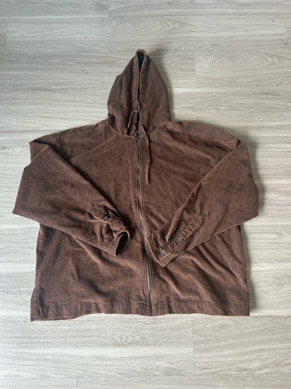 Boohoo Mens Brown Corduroy Hooded Jacket
